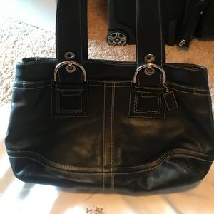 Black all leather beautiful Coach bag